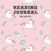 Reading Journal Book Log for Kids Pink Unicorns front cover