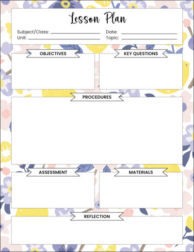 Freebie: Lesson Plan Printable Template • EDventure Learning